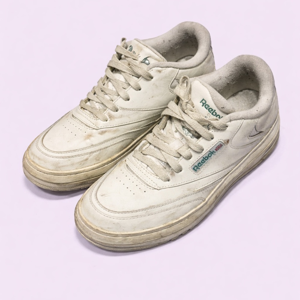Reebok Off-White Leather Platform Sneakers